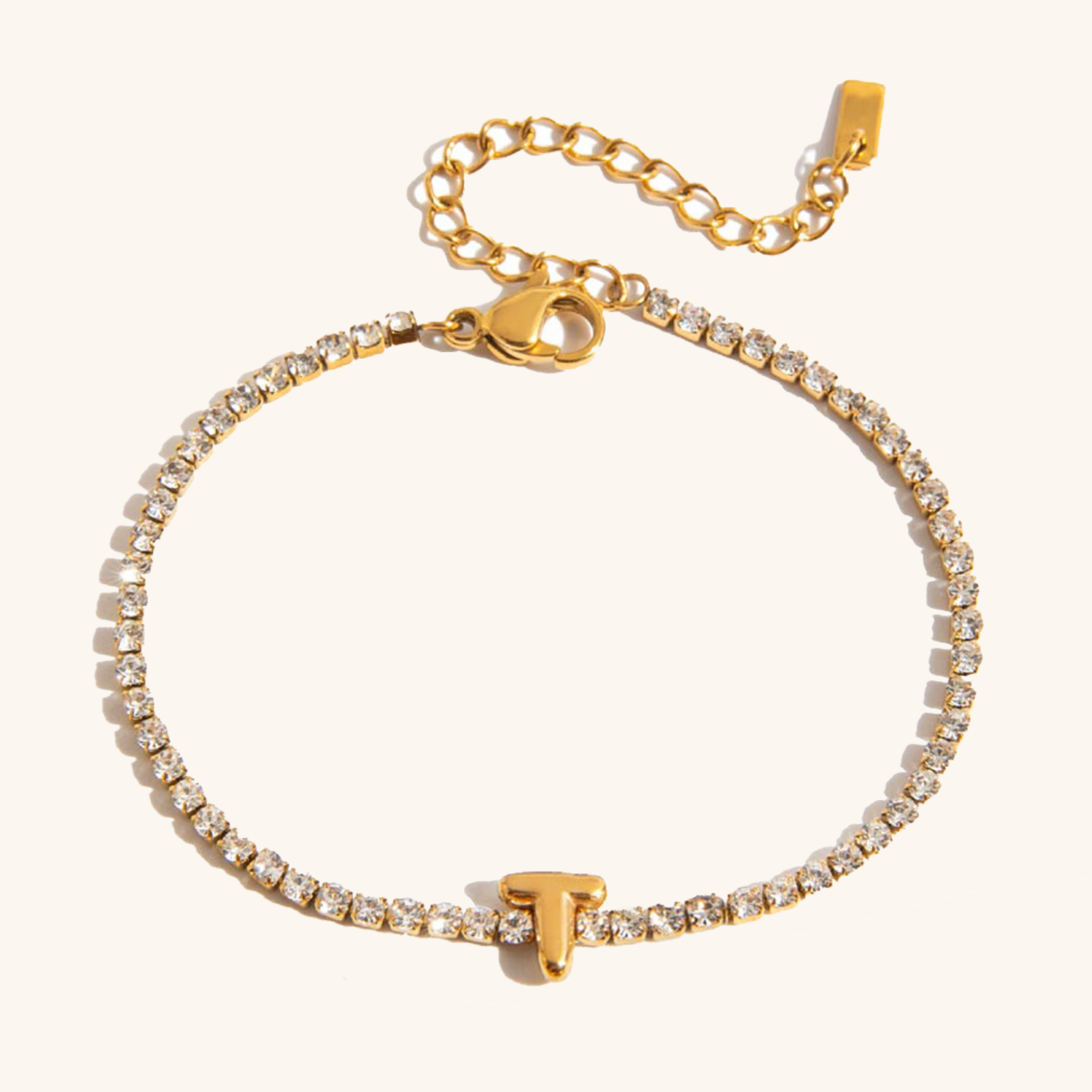 Personalized Bubble Letter Tennis Bracelet