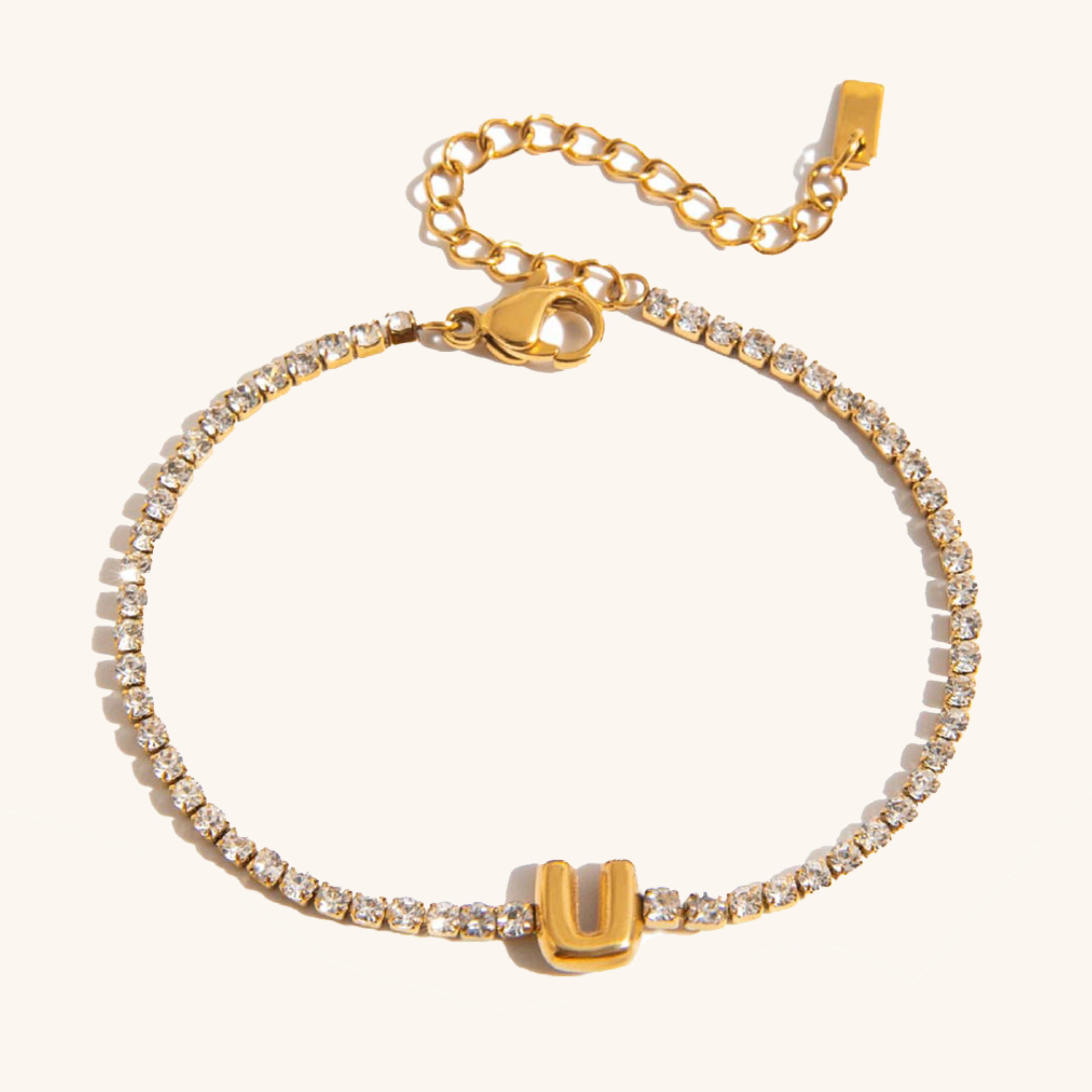 Personalized Bubble Letter Tennis Bracelet