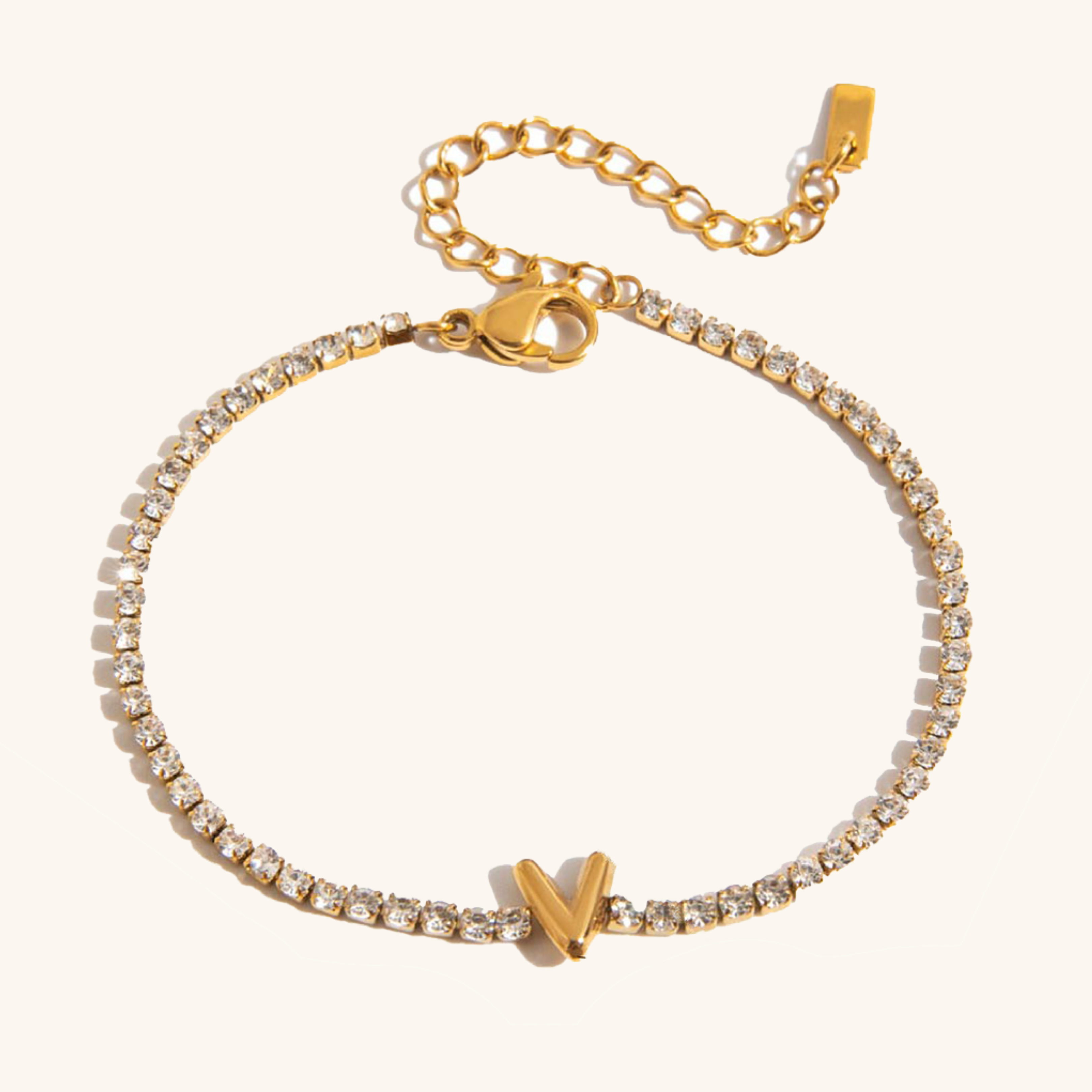 Personalized Bubble Letter Tennis Bracelet