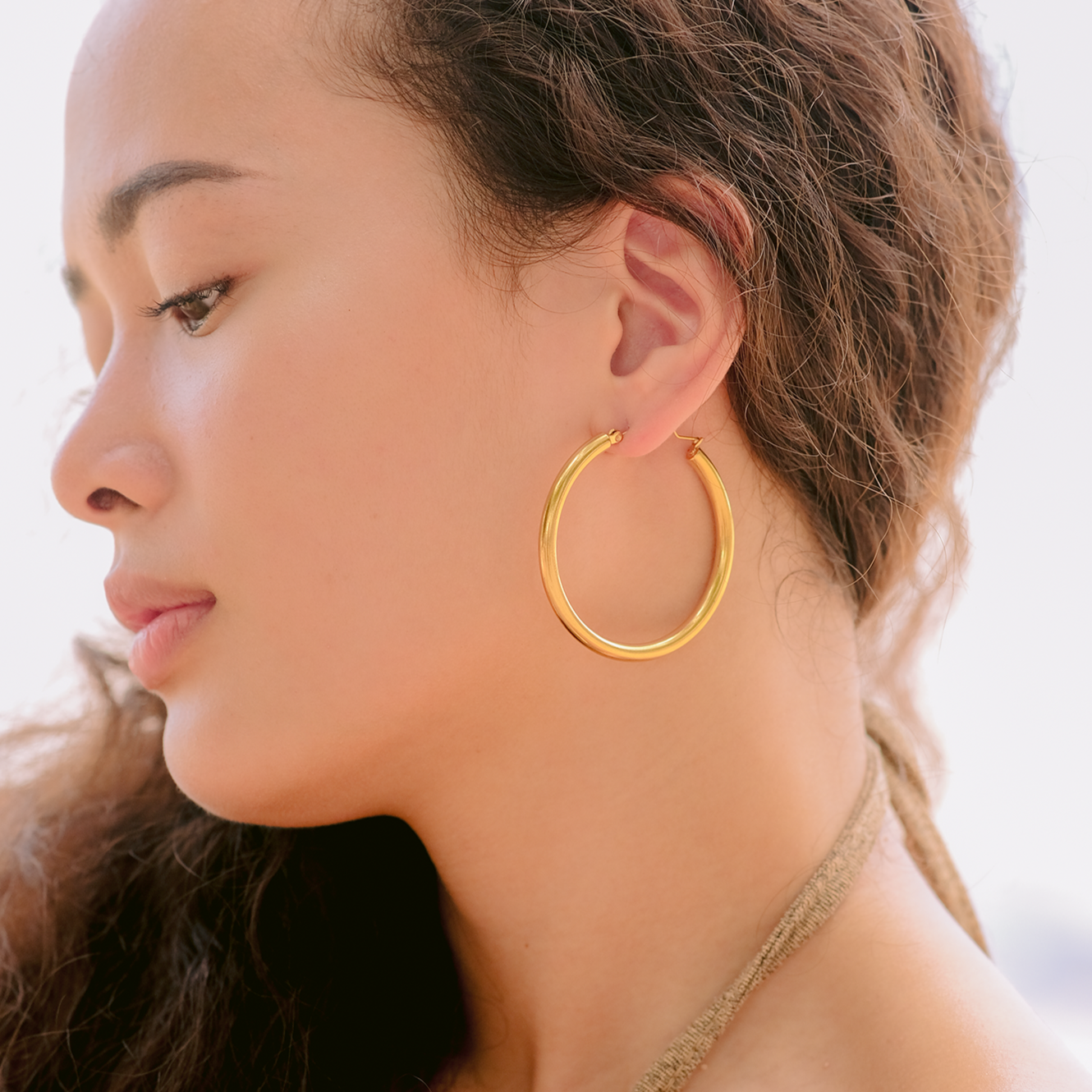 Elegant Gold Plated Hoop Earrings