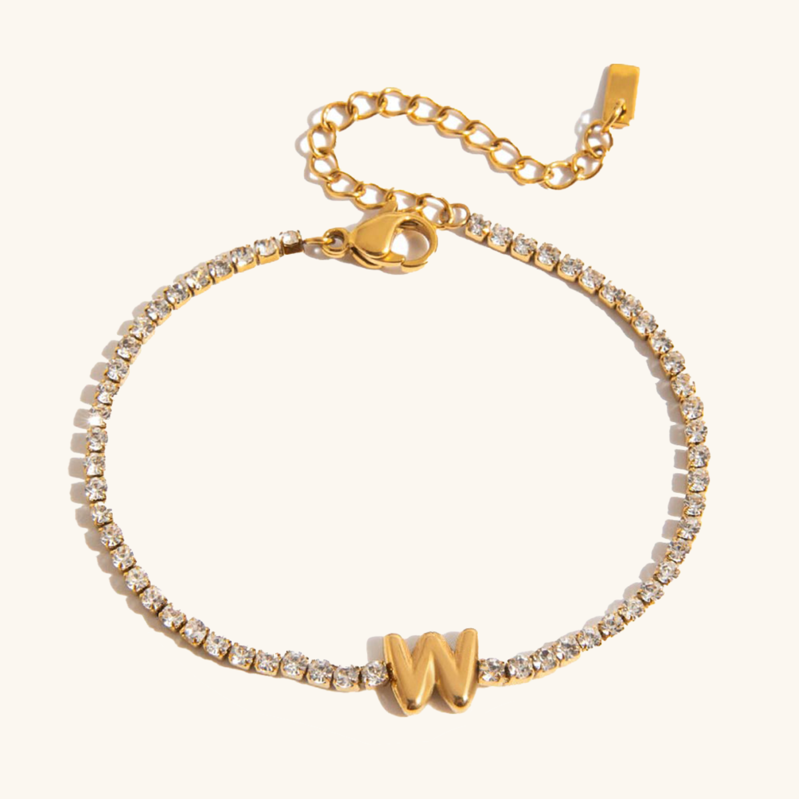 Personalized Bubble Letter Tennis Bracelet