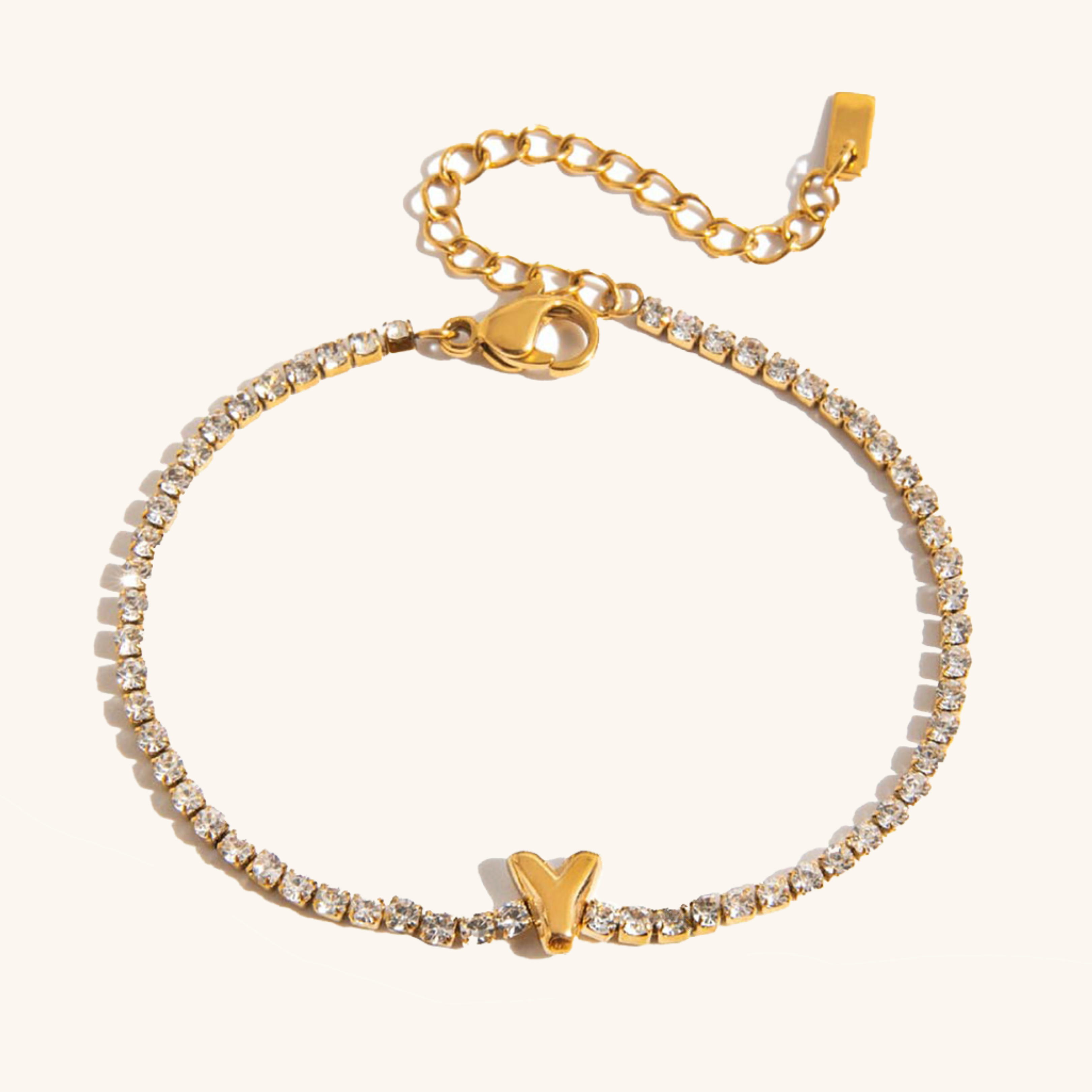 Personalized Bubble Letter Tennis Bracelet