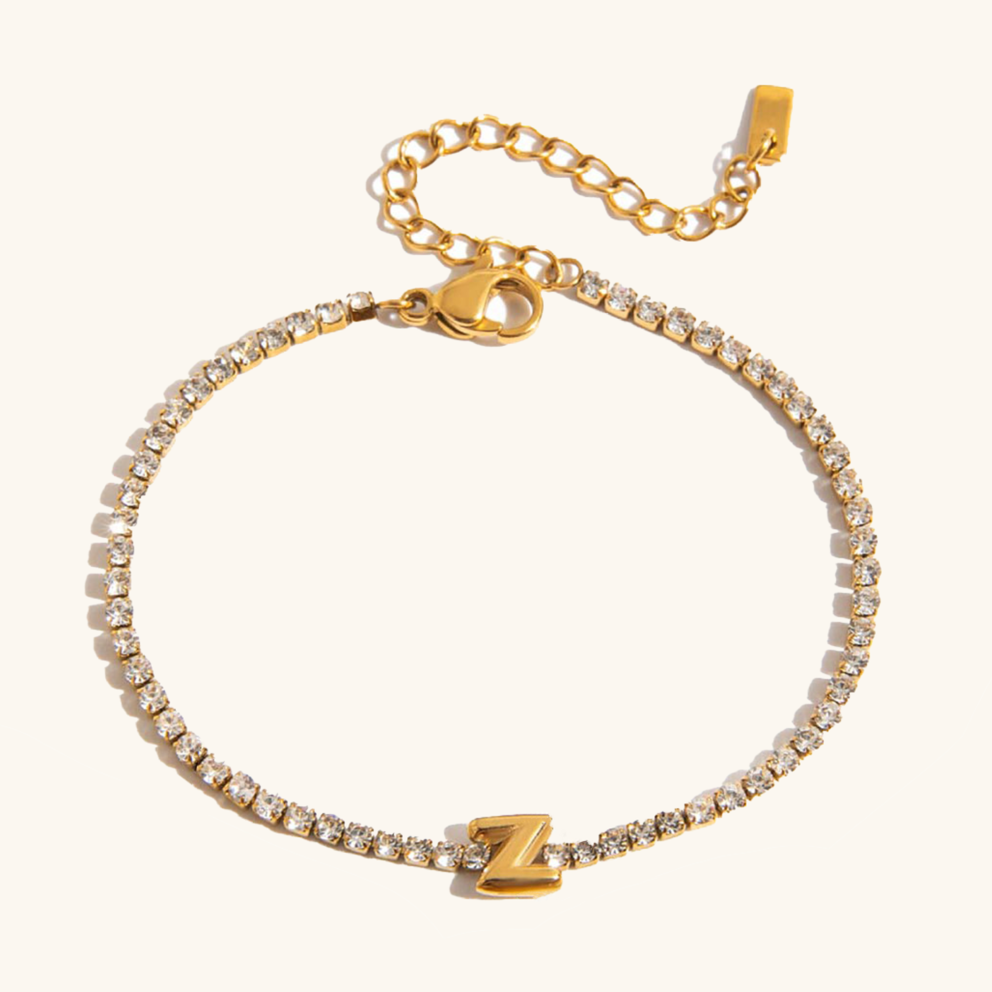 Personalized Bubble Letter Tennis Bracelet