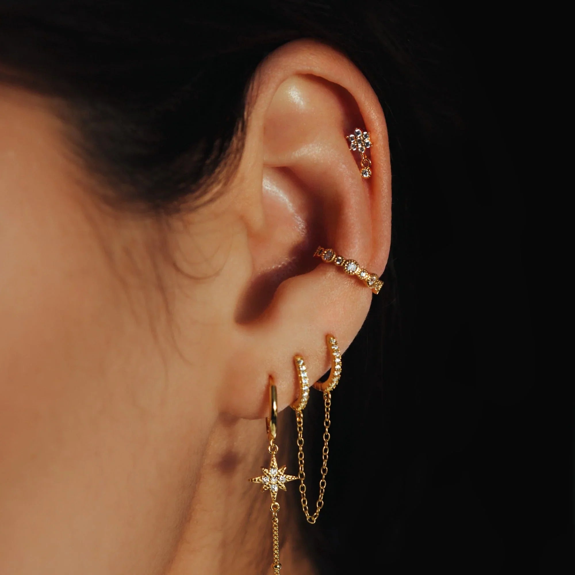 Roxanne Floral Diamond Stud
