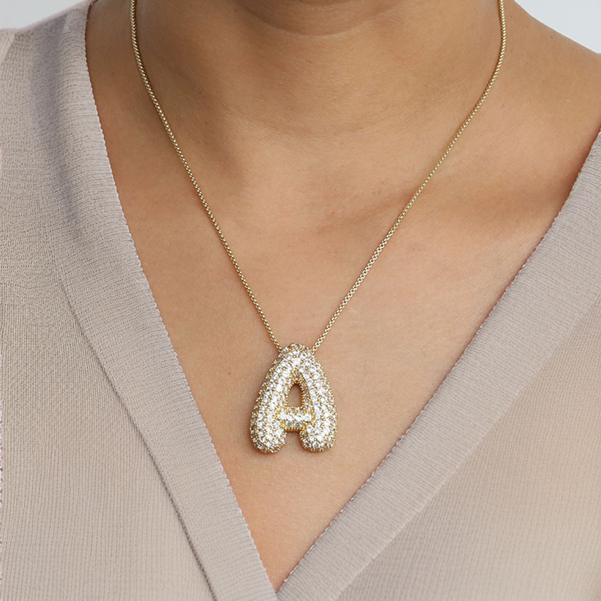 Bespoke Diamond Initial Pendant Necklace
