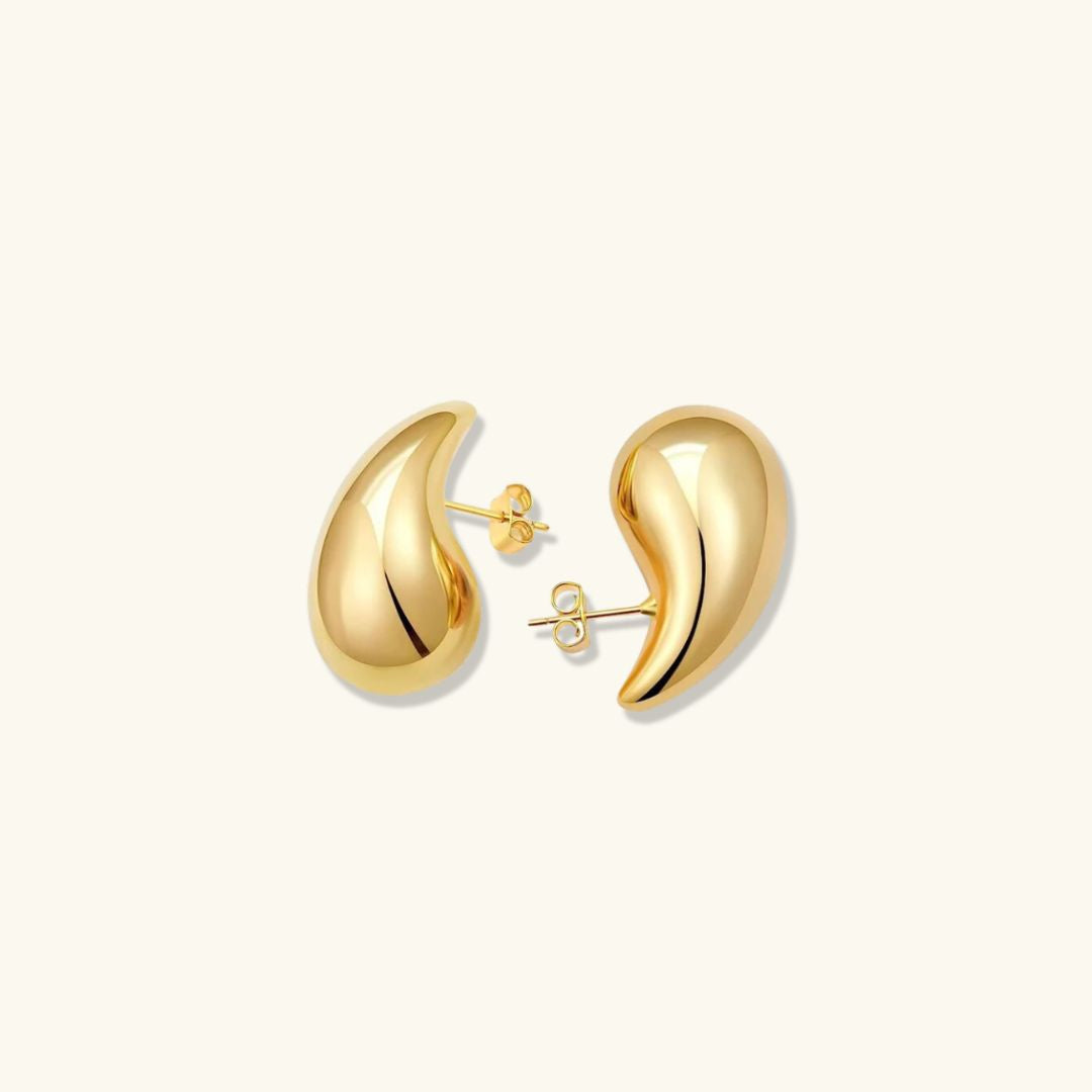 Elegant Teardrop Gold Dangle Earrings
