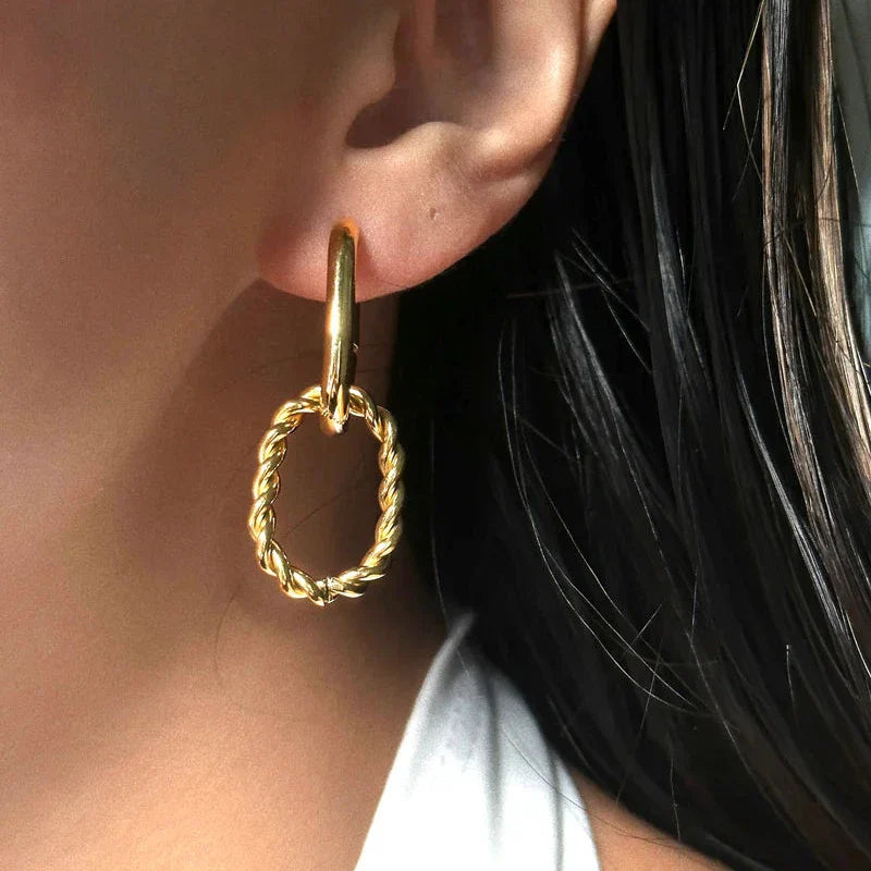 Twisted Aura Gold Hoops
